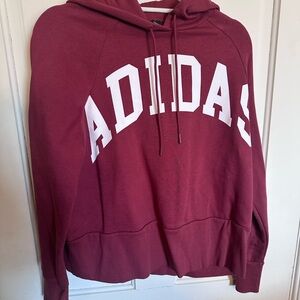 Adidas Women's Maroon Hoodie Sweater